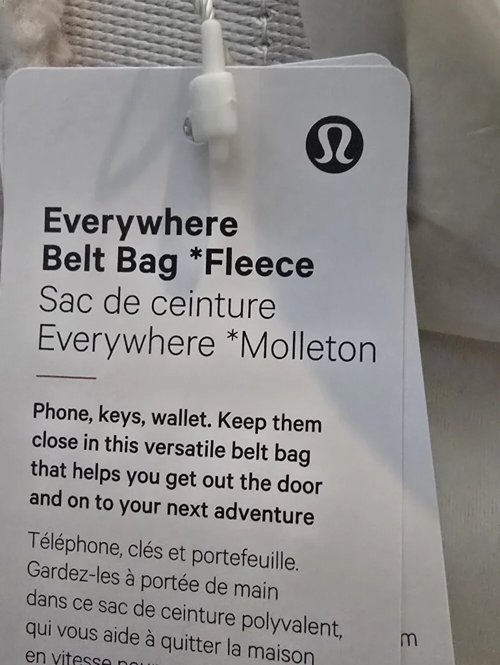 lululemon Fleece  Everywhere Belt Bag — White NWT